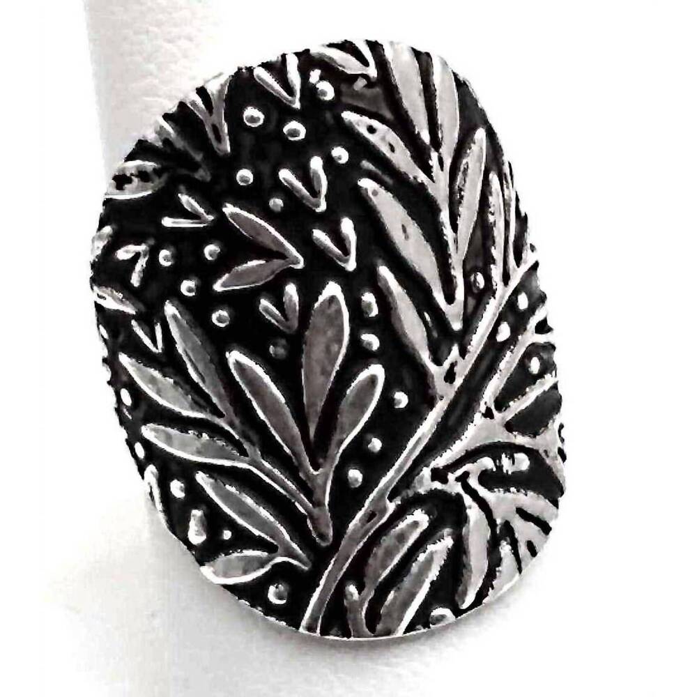 NEW COSTELLO INTERNATIONAL women's bamboo leaf ring in silver